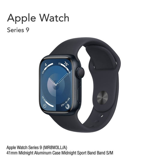 Apple Watch Series 9 (MR8W3LL/A) 41mm Midnight Aluminum Case Midnight Sport Band Band S/M