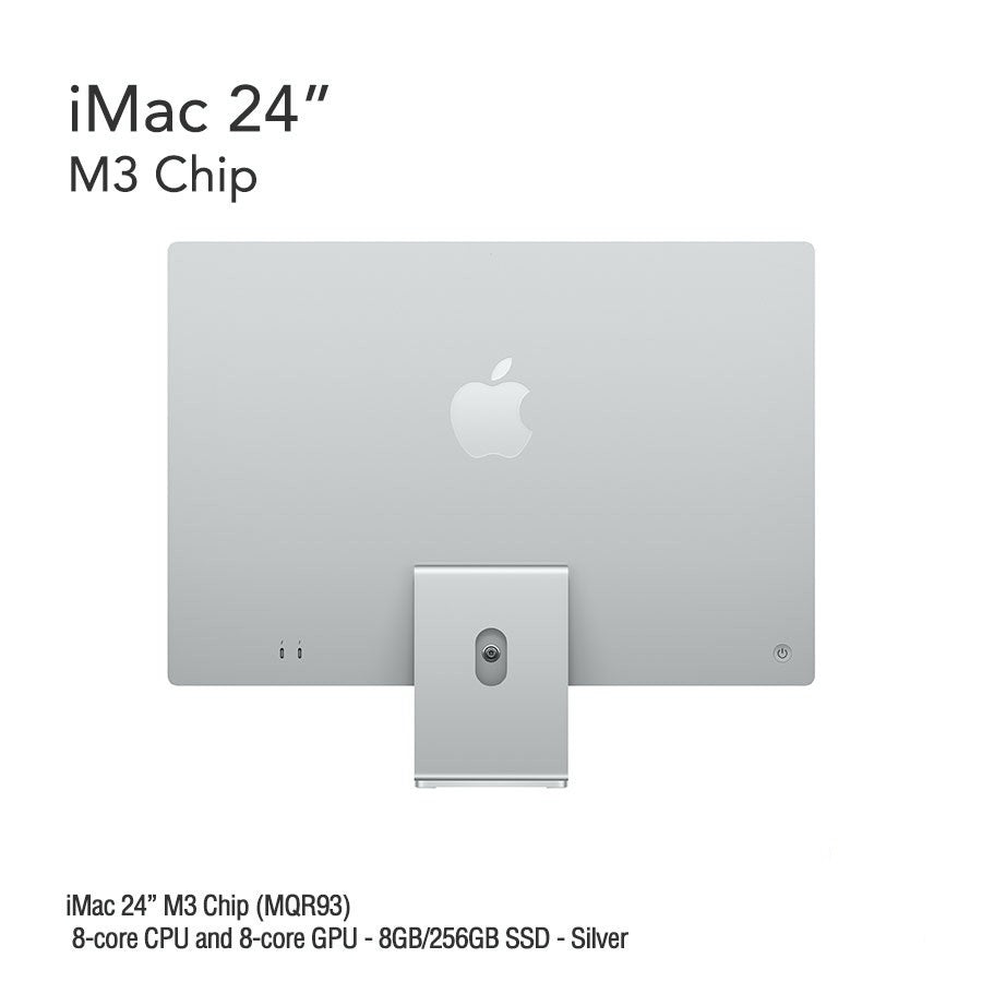 iMac 24" M3 Chip (MQRC3) with 8-core CPU and 8-core GPU - 8GB/256GB SSD - Silver